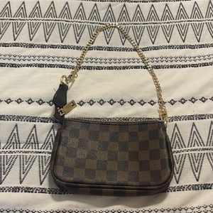 Checkered Print Small Shoulder Bag